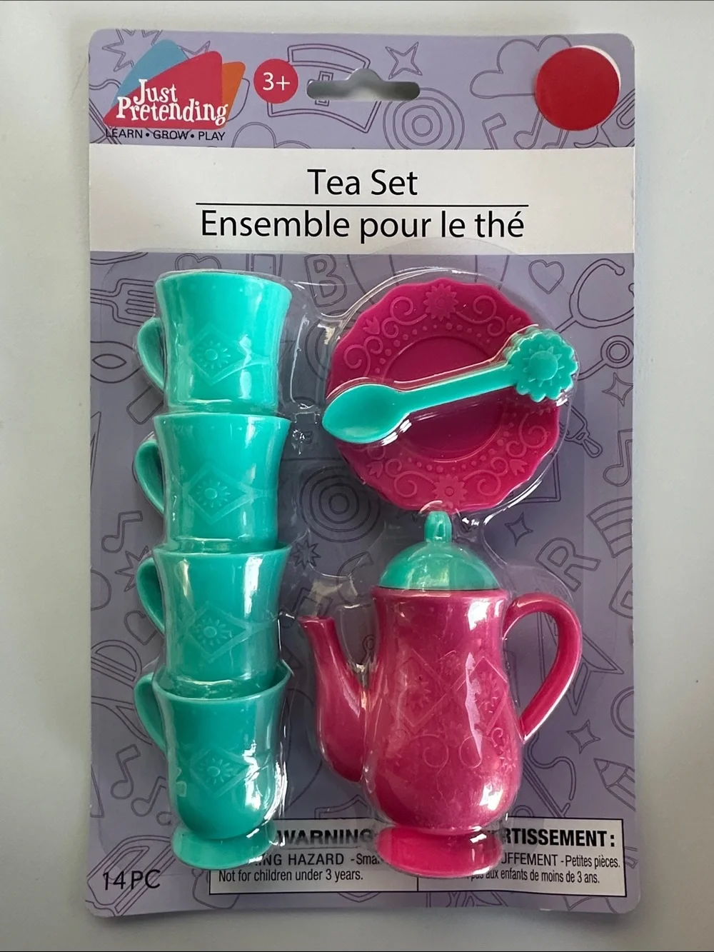 Kids’ Tea Set Party Favors in Pink and Teal – Mini Just Pretending Play Qty 11